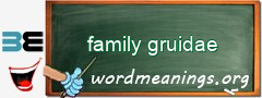 WordMeaning blackboard for family gruidae